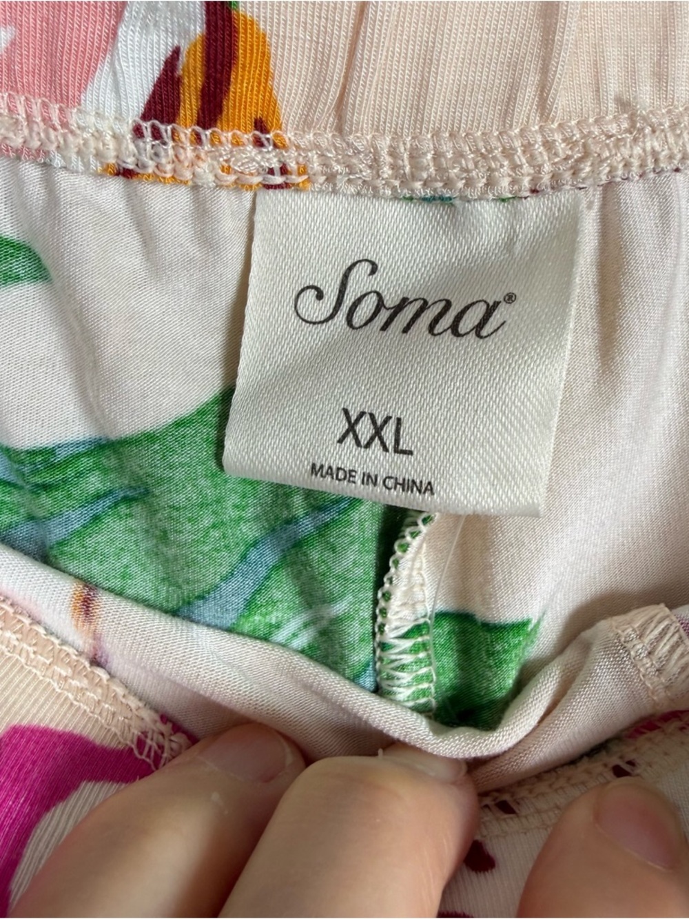 Soma Cool Nights Short Sleeve Crop Pajama Set Size XXL New Pink - Picture 11 of 13